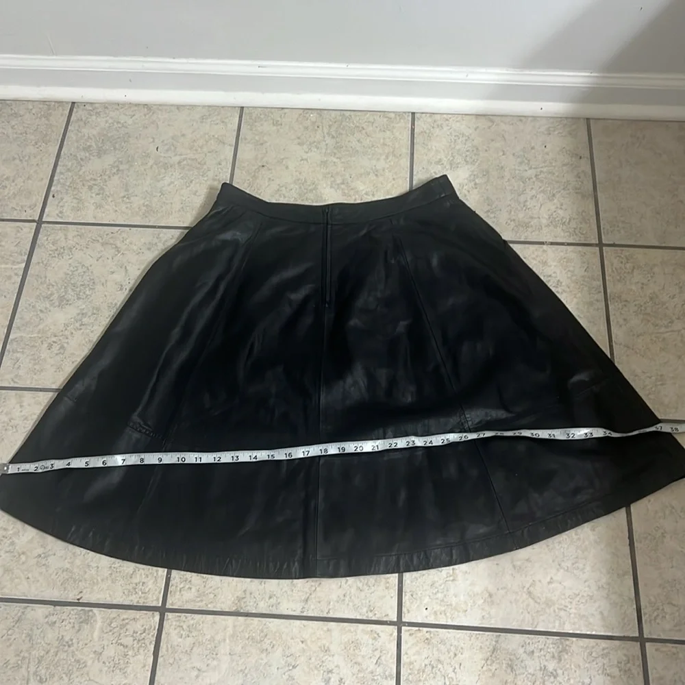 ASOS 100% Leather Skirt with side pockets, size 8